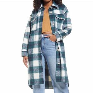 BP long flannel shacket